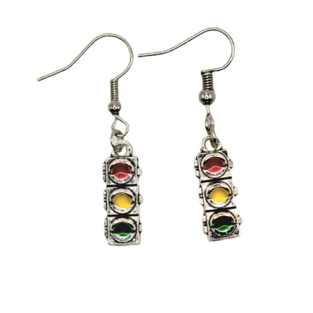 NWOT Stoplight / Traffic Light Earrings - Lead and nickle free